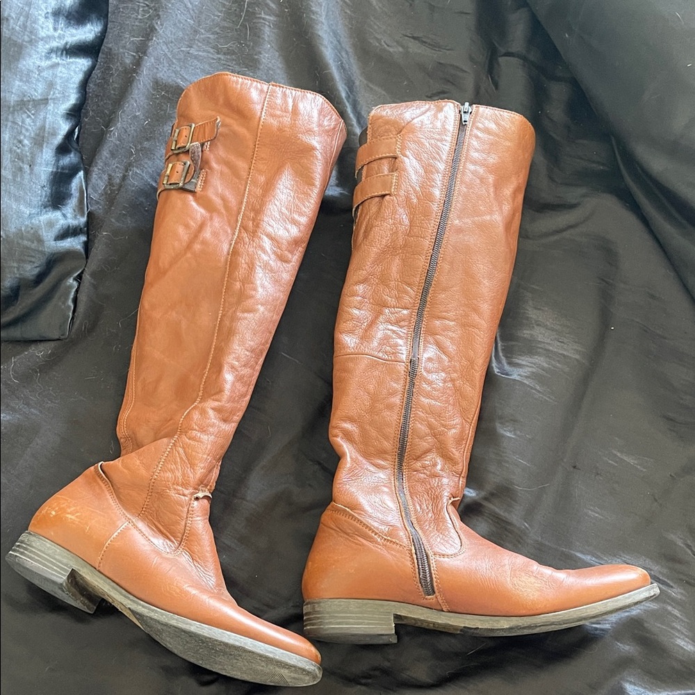 Brown Leather Knee-High Aldo Boots